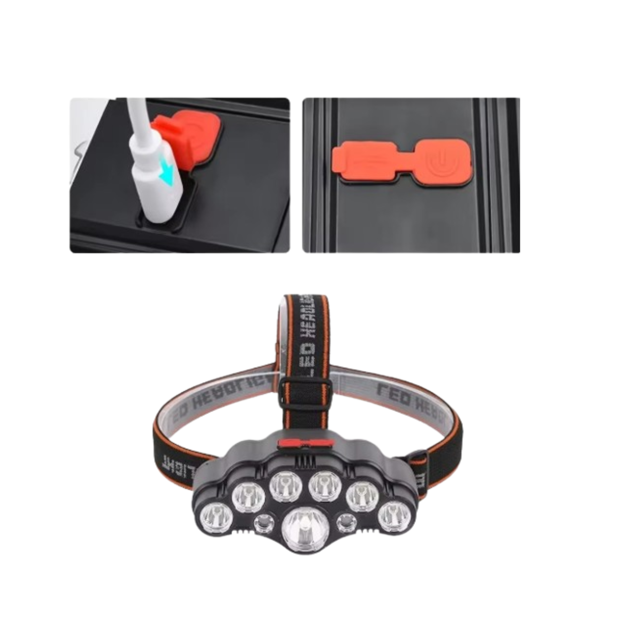 linterna de cabeza impermeable