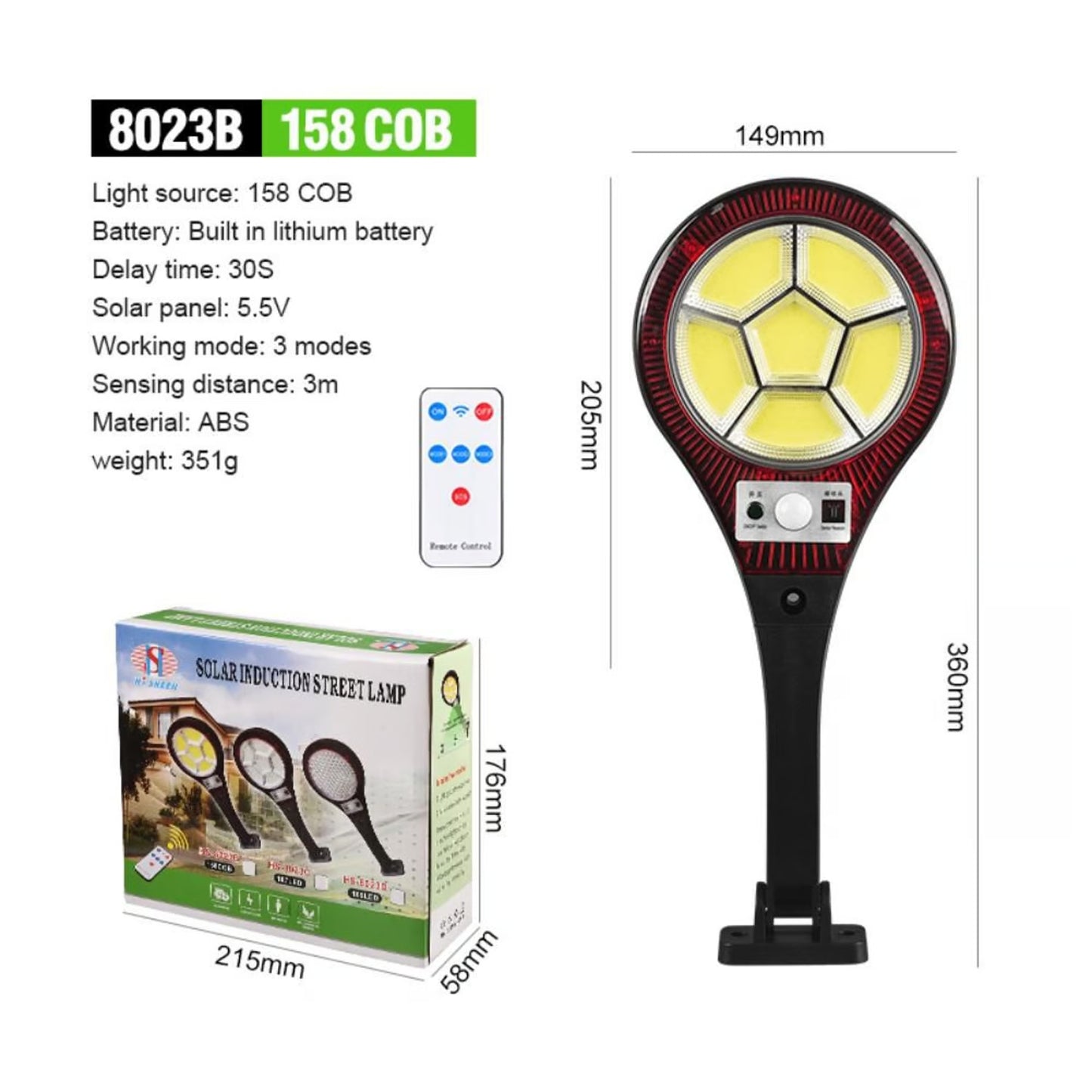 Farola De Inducción Solar Con Sensor De Movimiento
