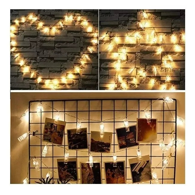 Guirnalda Led Clips 10pzs Porta Foto 80